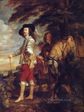 CharlesI King of England at the Hunt Baroque court painter Anthony van Dyck Oil Paintings